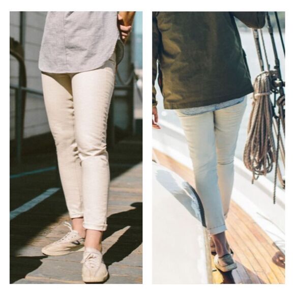 Taylor Stitch The Adler Jean In Cone Mills Natural women’s 27 cream slim cut NEW - Picture 1 of 10